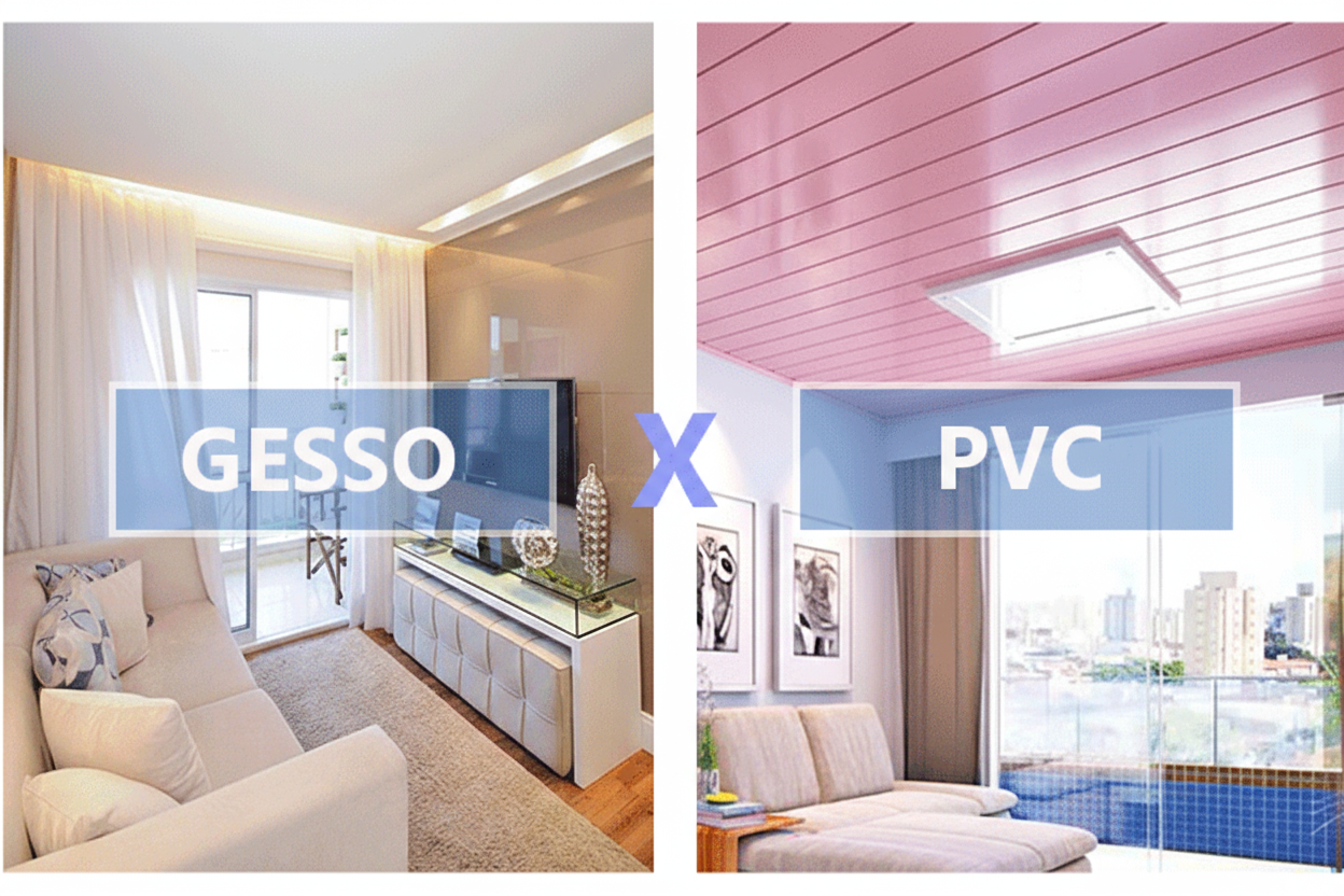 Comparação entre forro de PVC e forro de gesso